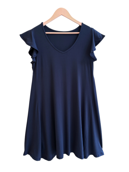 Vestido Liso Voladito (Cuello V)