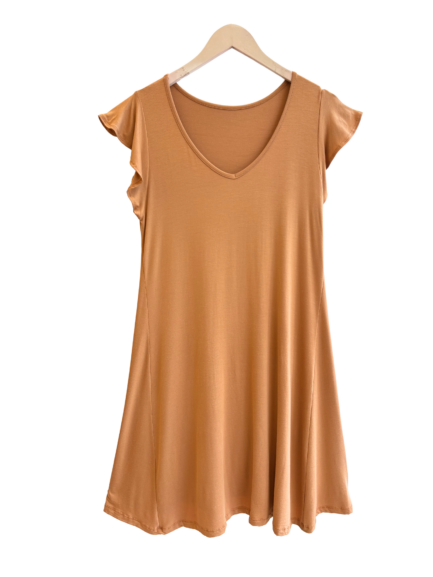 Vestido Liso Voladito (Cuello V)