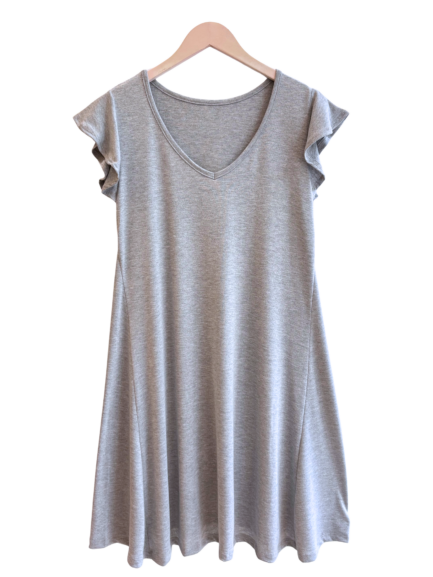 Vestido Liso Voladito (Cuello V)